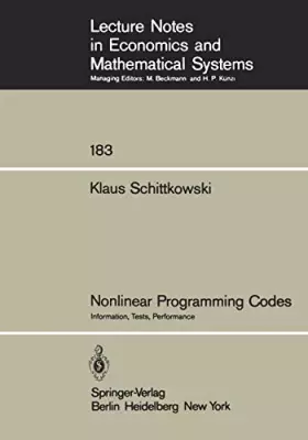 Couverture du produit · Nonlinear Programming Codes: Information, Tests, Performance