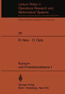 Couverture du produit · Konsum- Und Produktionstheorie I
