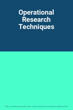 Couverture du produit · Operational Research Techniques