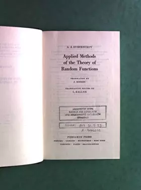 Applied methods of the theory of random functions. Translated by J. Berry. Translation edited by L. Haller. - A. A. Sveshnikov