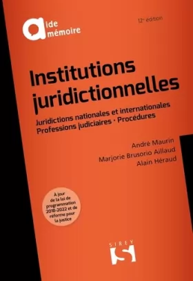 Couverture du produit · Institutions juridictionnelles - 12e ed.
