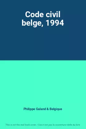 Couverture du produit · Code civil belge, 1994