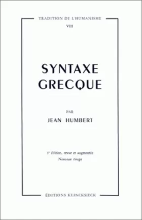 Couverture du produit · Syntaxe grecque