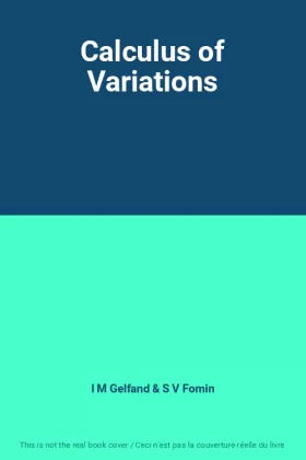 Couverture du produit · Calculus of Variations