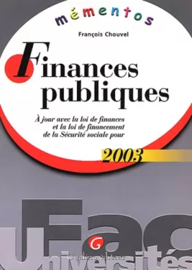 Couverture du produit · Mémento finances publiques 2003