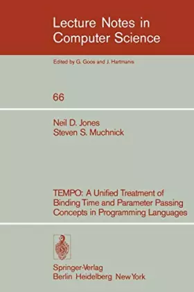 Couverture du produit · Tempo: A Unified Treatment of Binding Time and Parameter Passing Concepts in Programming Languaues