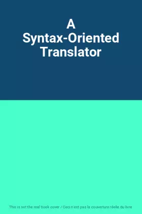 Couverture du produit · A Syntax-Oriented Translator