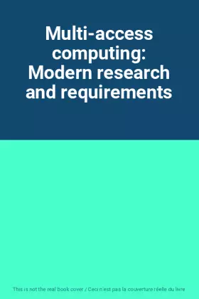 Couverture du produit · Multi-access computing: Modern research and requirements