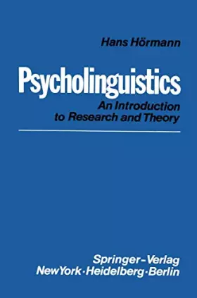 Couverture du produit · Psycholinguistics: An Introduction to Research and Theory