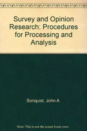 Couverture du produit · Survey and Opinion Research: Procedures for Processing and Analysis