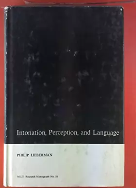 Couverture du produit · Intonation, Perception, and Language