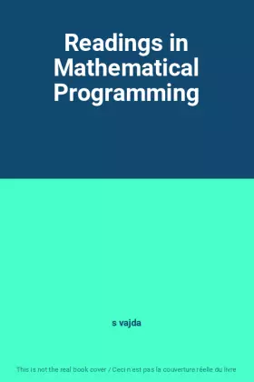Couverture du produit · Readings in Mathematical Programming