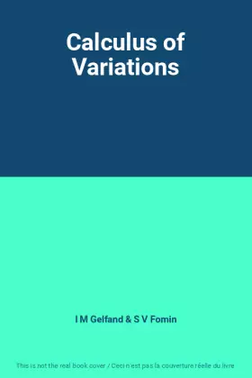 Couverture du produit · Calculus of Variations