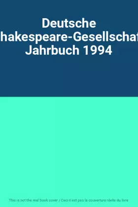 Couverture du produit · Deutsche Shakespeare-Gesellschaft Jahrbuch 1994