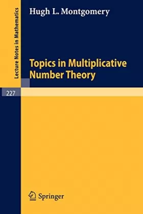 Couverture du produit · Topics in Multiplicative Number Theory