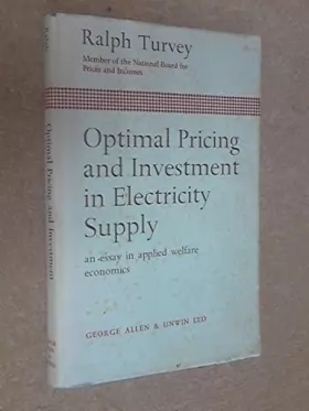 Couverture du produit · Optimal Pricing and Investment in Electricity Supply