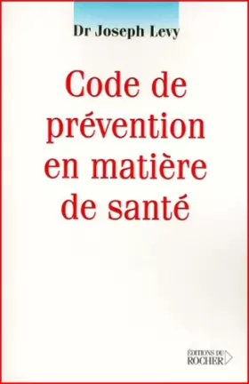 Couverture du produit · Code de prévention en matière de santé