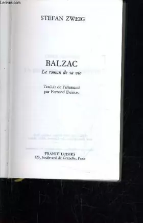 Couverture du produit · Honoré de Balzac, le roman de sa vie.