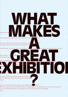 Couverture du produit · What Makes a Great Exhibition?