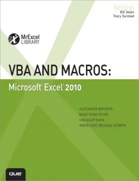 Couverture du produit · VBA and Macros: Microsoft Excel 2010
