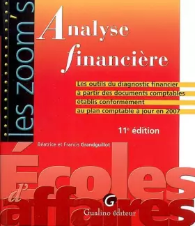 Couverture du produit · Analyse financière : Les outils de diagnostic financier à partir des documents comptables établis conformément au plan comptabl