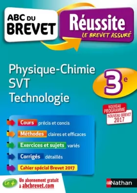 Couverture du produit · ABC du BREVET Réussite Physique-Chimie SVT Techno 3e