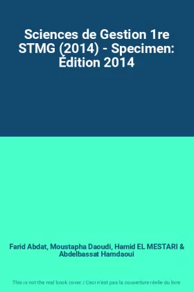 Couverture du produit · Sciences de Gestion 1re STMG (2014) - Specimen: Édition 2014