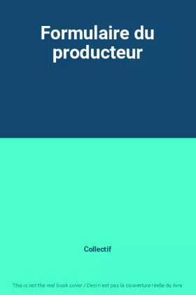 Couverture du produit · Formulaire du producteur