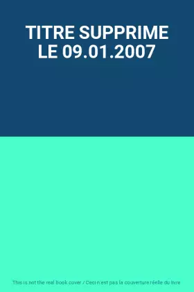 Couverture du produit · TITRE SUPPRIME LE 09.01.2007