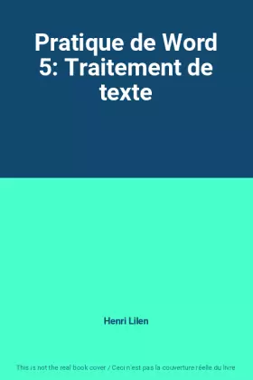 Couverture du produit · Pratique de Word 5: Traitement de texte