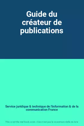 Couverture du produit · Guide du créateur de publications