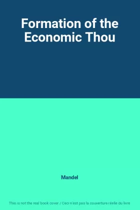Couverture du produit · Formation of the Economic Thou