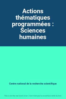 Couverture du produit · Actions thématiques programmées : Sciences humaines