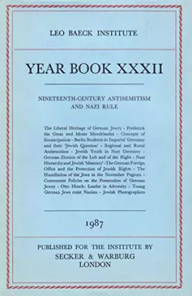 Couverture du produit · Nineteenth Century Antisemitism and Nazi Rule (v. 32)