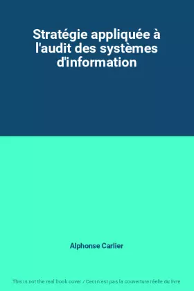 Couverture du produit · Stratégie appliquée à l'audit des systèmes d'information