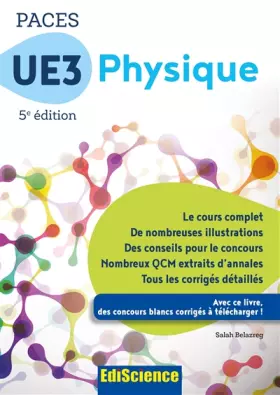 Couverture du produit · PACES UE3 Physique - 5e éd. - Manuel, cours + QCM corrigés: Manuel, cours + QCM corrigés