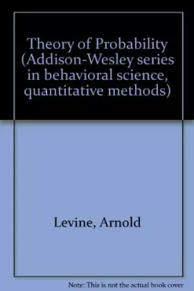 Couverture du produit · Theory of Probability