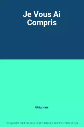 Couverture du produit · Je Vous Ai Compris