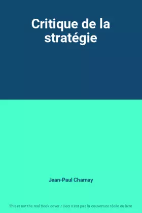 Couverture du produit · Critique de la stratégie