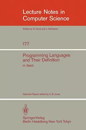 Couverture du produit · Programming Languages and Their Definition: Selected Papers