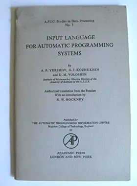 Couverture du produit · Input Language for Automatic Programming Systems
