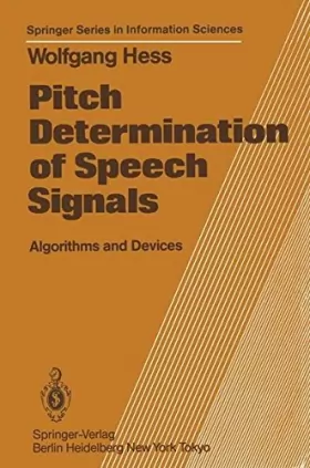 Couverture du produit · Pitch Determination of Speech Signals: Algorithms and Devices