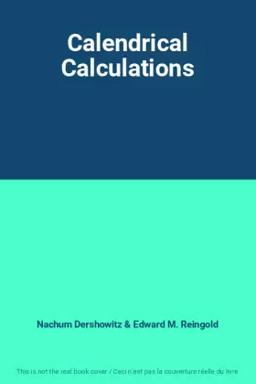 Couverture du produit · Calendrical Calculations