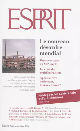 Couverture du produit · Esprit, N° 407, août-septembre 2014 : Le nouveau désordre mondial