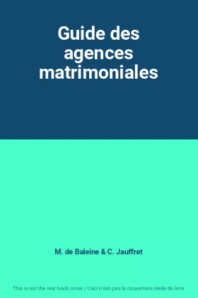 Couverture du produit · Guide des agences matrimoniales