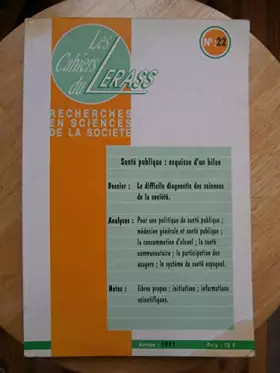 Couverture du produit · Sciences de la société : Les cahiers du LERASS