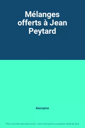 Couverture du produit · Mélanges offerts à Jean Peytard