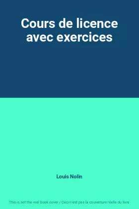 Couverture du produit · Cours de licence avec exercices