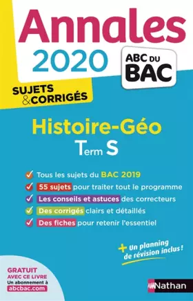 Couverture du produit · Annales ABC du Bac 2020 Histoire-Géographie Term S