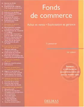 Couverture du produit · Fonds de commerce : Achat et vente - Exploitation et gérance